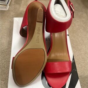 Brand new Nine West red wedge sandals!